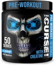 ¡JNX lanza la maldición! Pre Workout Powder for Men &amp; Women, Caffeine, Beta-Alanine, Creatine, L-Citrulline, 50 Servings, Blue Raspberry Flavor – Boost Energy, Strength & Focus
