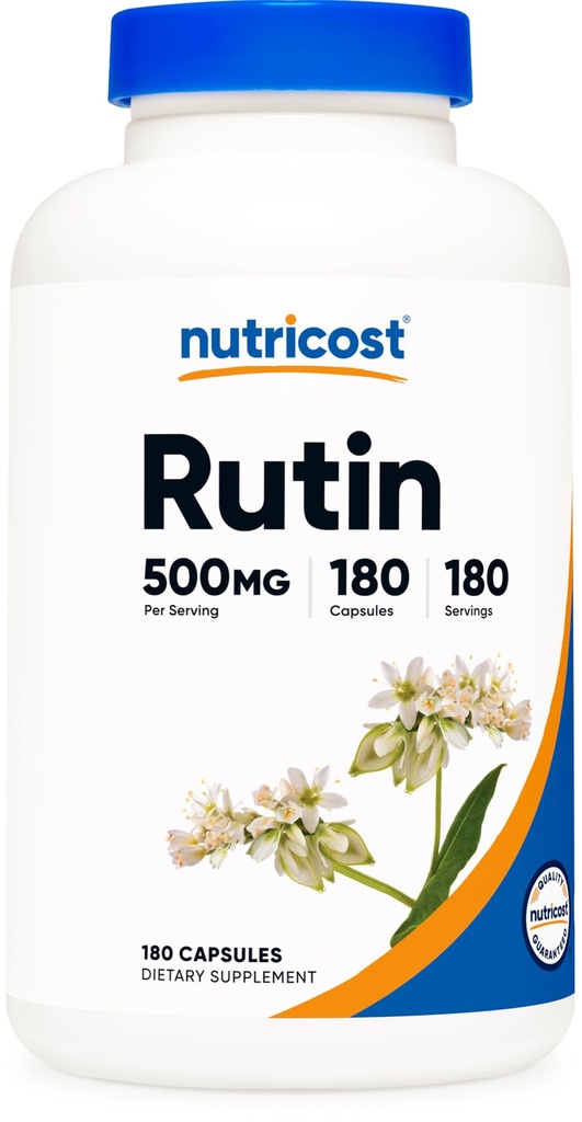 Nutricost Rutin 500mg, 180 Capsules - Gluten Free, Non-GMO, y Vegetarian Friendly