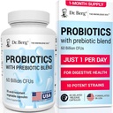 Dr. Berg Probiotic Supplement (60 Billion CFUs) - Helps Ease Occasional Constipation, Diarrhea, Gas " Bloating* - Pre and Probiotics for Digestive Health - 30 Probiotic Capsules