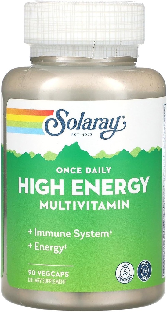 Solaray - Once Daily High Energy W/O Iron, 90 capsules