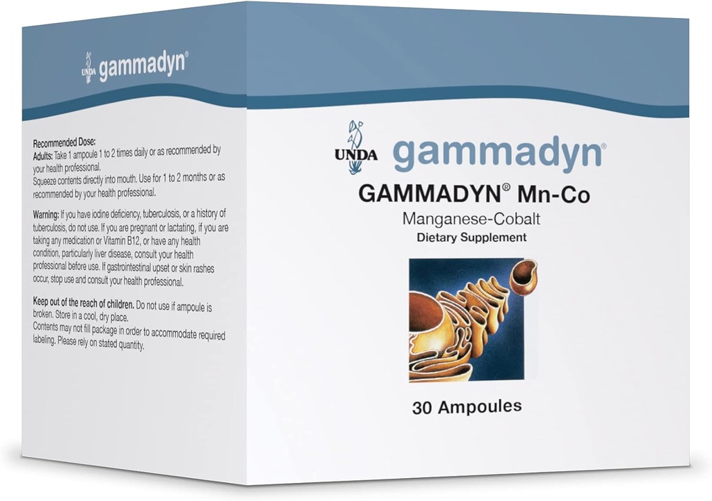 UNDA GAMMADYN Mn-Co ← Manganese-Cobalt Oligo-Element Supplement tención 30 Ampoules