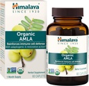 Himalaya Organic Amla - Herbal Immune Support Supplement with Adaptogen and Antioxidant - USDA Organic, Vegan, Non-GMO, Gluten Free, 600 mg, 60 cápsulas