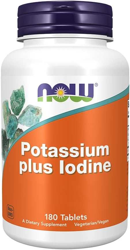 NOW FOODS Potassium Plus Iodine180 Tabs, 180 CT