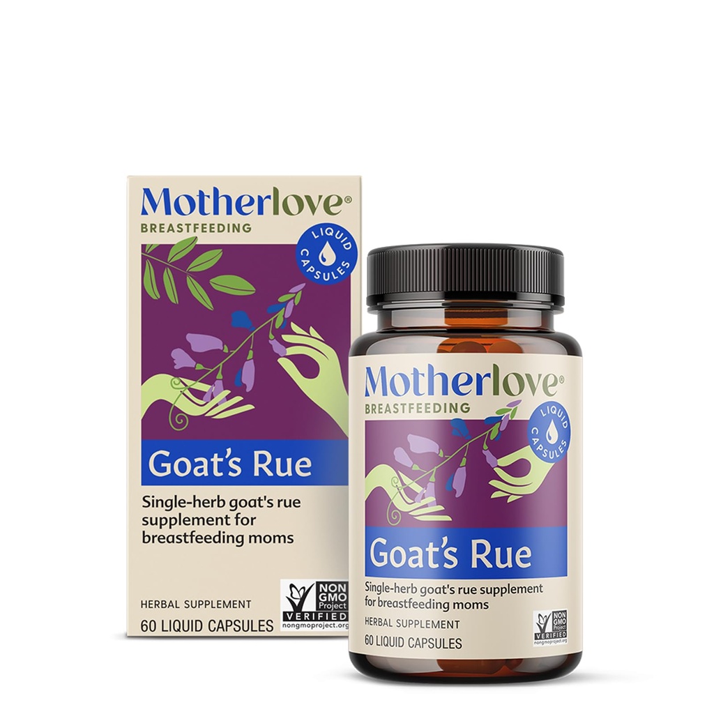 Motherlove Goat’s Rue (60 Líquidos) Suplemento de lactancia para el desarrollo del tejido de mama " Apoyo a la producción de leche de mama —No-GMO, hierbas orgánicas, Vegan, Kosher, libre de soja