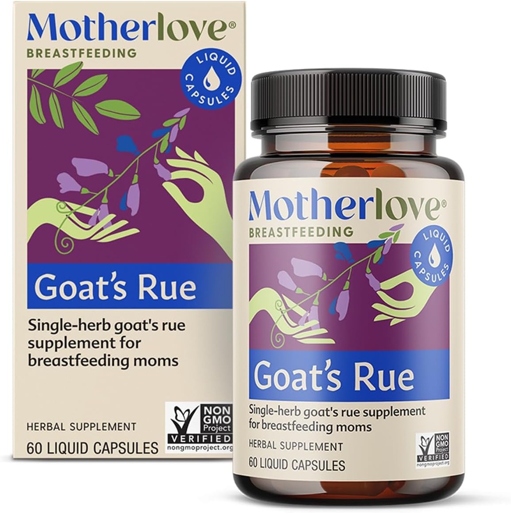 Motherlove Goat’s Rue (60 Líquidos) Suplemento de lactancia para el desarrollo del tejido de mama " Apoyo a la producción de leche de mama —No-GMO, hierbas orgánicas, Vegan, Kosher, libre de soja