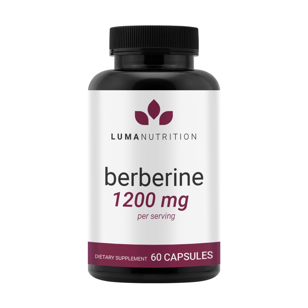 Luma Nutrition Berberine Supplement - Berberine HCL 1200mg Por Serving - Vegan, Gluten Free, Non-GMO - 60 cápsulas