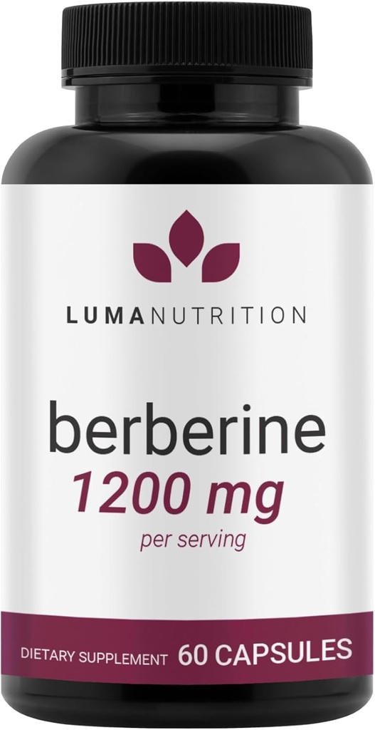Luma Nutrition Berberine Supplement - Berberine HCL 1200mg Por Serving - Vegan, Gluten Free, Non-GMO - 60 cápsulas