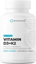 Vitamina D3+K2, Naturales Vitamina d3 25 mcg 1000 U.U. y Vitamina k2 como MK-7 120 mcg - Promueve el Corazón, Hueso y Dientes Salud - 90 Naturaleza Hecho cápsulas - No GMO