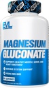 Evlution Nutrition Magnesium Gluconate - Muscle + Nerve + Heart Health Supplement - Nervous System Support - Vegan &amp; Non-GMO - 60 Servings