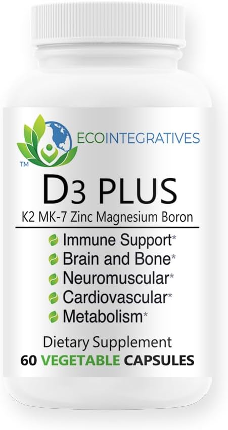 D3 Plus Boron Vitamina K2 Magnesio Zinc Soporta Nervios Cardiovasculares Músculos Huesos Gomas de dientes Immune Salud Tissue Reparación Balance Hormonas Metabolismo 60 Gotas Veganas