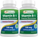 Mejores Naturales Vitamina B1 como Mononitario de Thiamine 100 mg 120 Tablas (120 Cuenta (Pack de 2))