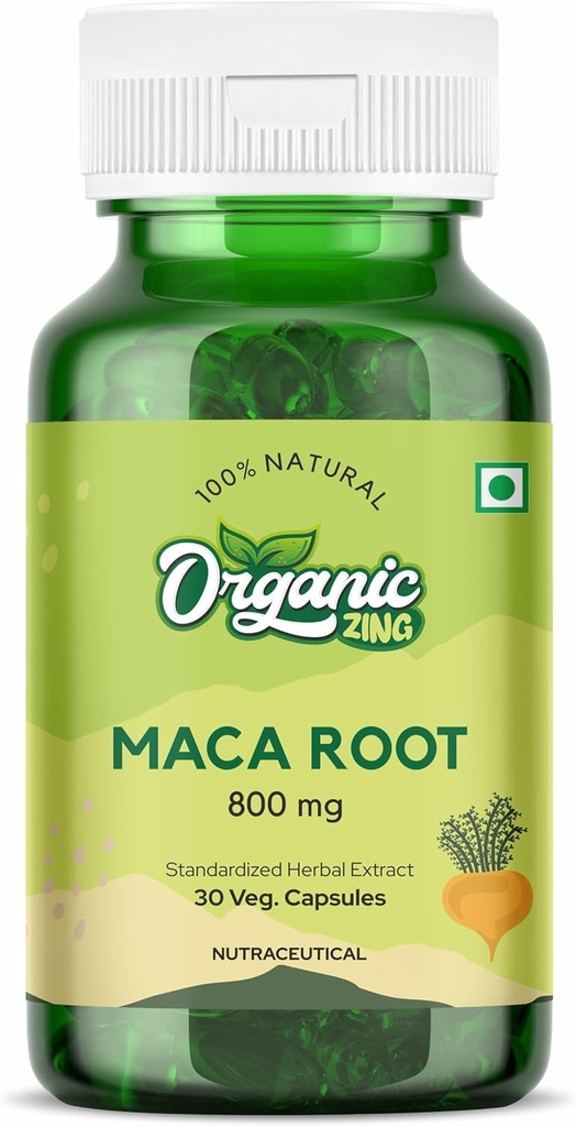 ORGÁNICO ZING Maca Root Negro, Rojo, Amarillo Es un recuerdo natural Eso se puede utilizar para tratar ciertos problemas de salud - 800 mg por servicio (30 cápsulas) Paquete de 1