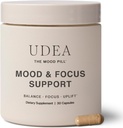 UDEA Wellness, Mood Pill TENIDO Adaptogenic Daily Mood Support Supplement for Stress, Cognitive Function, Focus & Balanced Energy TEN Non-GMO, Gluten Free & Vegan Mood and Stress Supplements TEN 30 Capsules