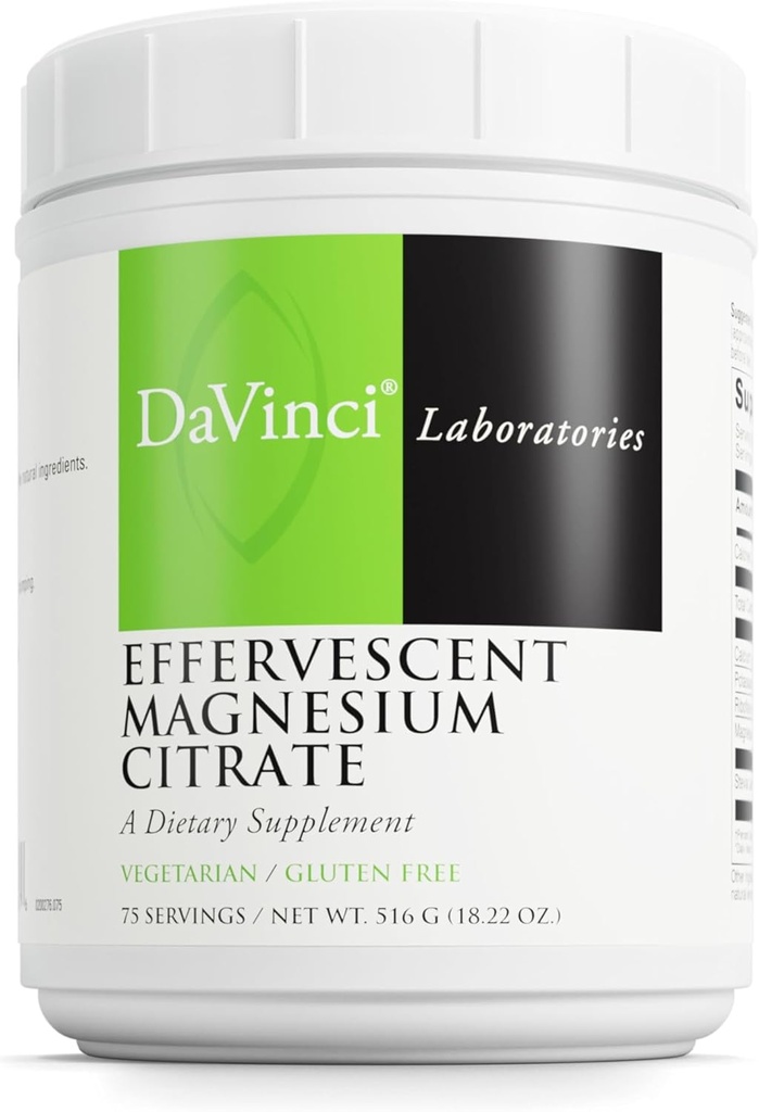 Laboratorios DaVinci - Citrato de magnesio efervescente - 75 Serviciones - 18.22 Oz