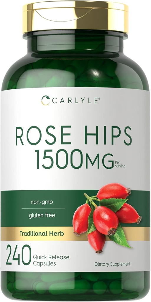 Carlyle Rose HIPS ← 1500mg  240 Quick Release Capsules ← Non-GMO y Gluten Free Herbal Supplement