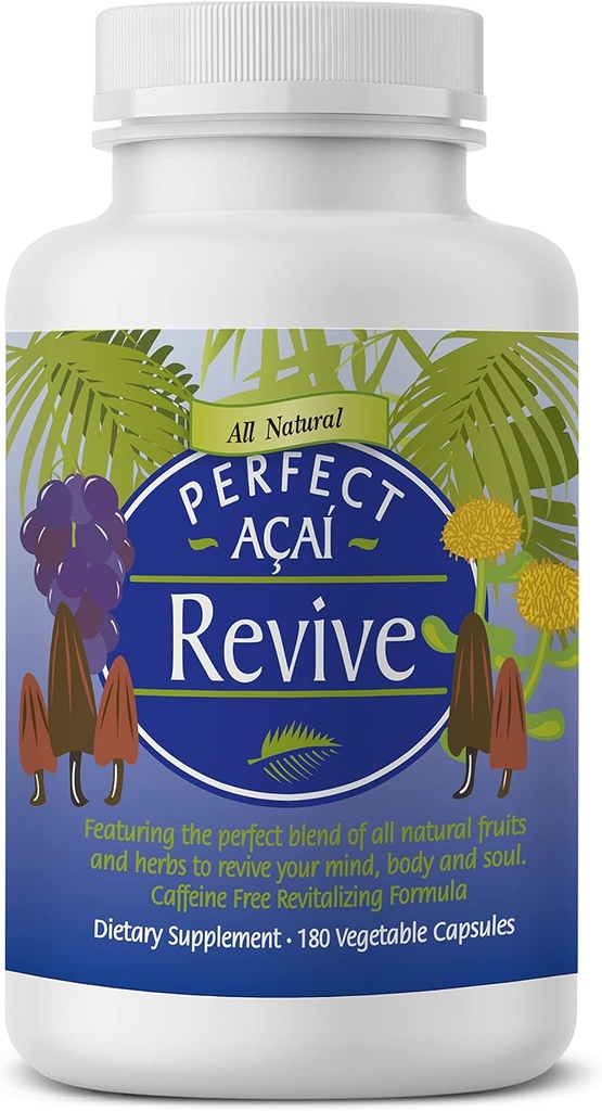 Suplementos perfectos – Revección perfecta de Acai – 180 cápsulas – Acai orgánico, Cordyceps, Extracto de semillas de uva " Rosea de Rhodiola