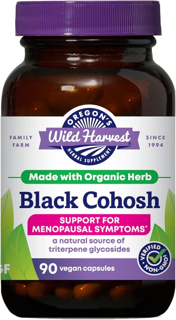 Cohosh Black Cohosh suplemento de hierba orgánica de Oregon, 90 cuenta
