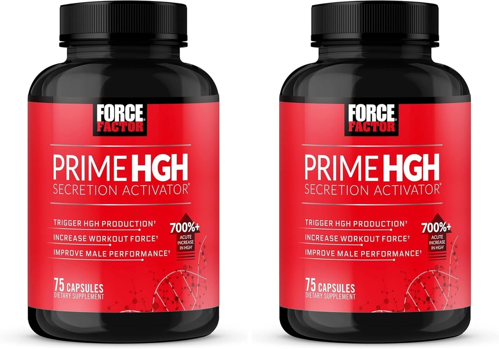 Factor de fuerza Primer HGH activación de la secreción, HGH suplemento para hombres con alfa auditado clínicamente para ayudar a desencadenar la producción de HGH, aumentar la fuerza de entrenamiento y mejorar el rendimiento, 75 cápsulas
