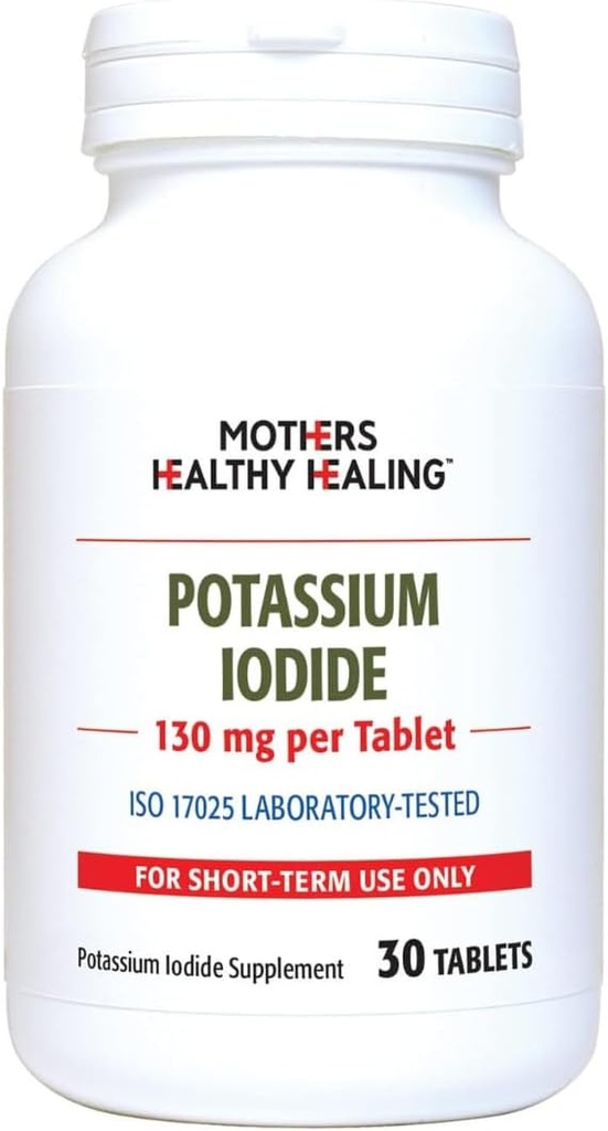 Potassium Iodide 130 mg KI Supplement | 30 Tablets for Thyroid Support | Iodine - YODO Naciente