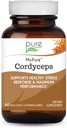 PURE ESSENCE LABS MyPure Cordyceps - Suplemento de Mushroom Orgánica - Extracto de baño 100% real - Lo mejor para el soporte inmunitario, Stress Relief, Build Energy for Adult Men and Women (60 Capsules)