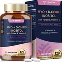 Totaria Inositol Suplemento - 3075mg Myo-Inositol & D-Chiro Capules Inositol Plus Vitamina D3, Folate, Ideal 40:1 Ratio - Saldo hormonal para mujeres " Ovarian* Soporte Silencio Vegan, No GMO - 120 Caps