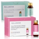 Relumins Advance Rejuvenating Collagen Beauty Drink – Apple Flavor &amp; Beauty Glutathione Drink – Pomegranate Flavor ¦ Refreshing, Nutrient-Rich Formula for Radiant Skin & Wellness – 1 Box Cada uno