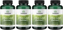 Extracto de hoja de oliva Swanson cápsulas con 20% de Oleuropeina - (120 cápsulas, 500 mg cada uno) 4 botellas