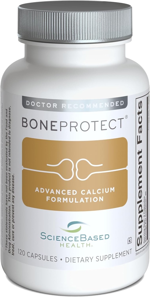 BoneProtect – Advanced Bone Health Supplement with Calcium Citrate, Vitamina D3, K2 (MK‐7), Magnesio y Antioxidantes – Apoya la Densidad de los huesos, el corazón y la salud de colon – 120 cápsulas