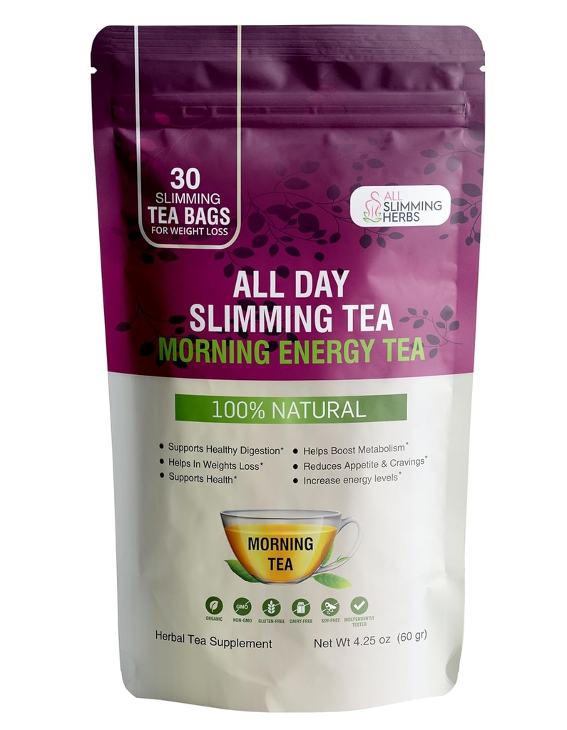 Todo el día adelgazando el té durante el día - 30 días de suministro - Boosts Metabolism & Skyrockets Energy Level