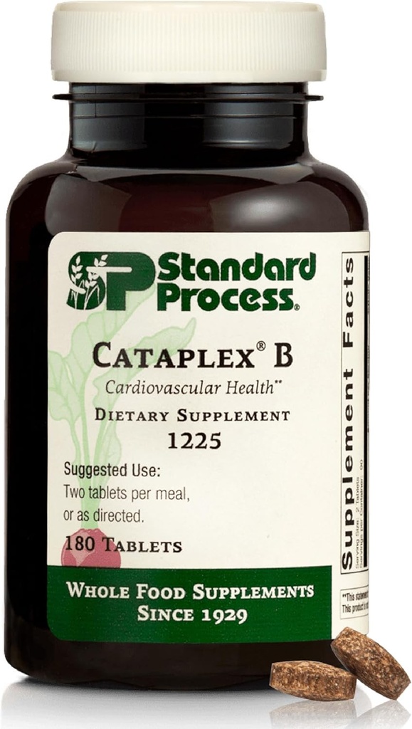 Standard Process Cataplex B - Nervous System & Heart Health Supplement - Contains B Vitamins for Energy Support - Supports Energy Metabolism - Non-Dairy " Non-Soy - 180 Tablets (90 Servings)