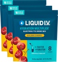 Multiplicador de hidratación I.V.® Líquido - Cereza Dorada ← Electrolyte Powder Drink Mix Silencio 3 Pack (48 Servings)