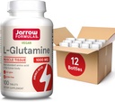 Fórmulas Jarrow L-Glutamina 1000 mg, Suplemento dietético para tejido muscular, aminoácidos multifuncionales, soporte para inmunes, 100 tabletas Easy-Solv, suministro de 50-100 días, paquete de 12