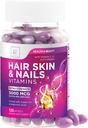 Peluquería, Esquía y uñas Vitaminas para Mujeres - Biotina 5000mcg para apoyar el crecimiento del cabello con aceite de argán, colágeno &amp; ácido hialurónico, hermosa, piel más fuerte, cabello &amp; uñas Suplemento de vitamina - 120 Softgels
