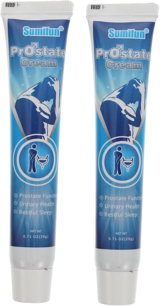 Healifty 2pcs Crema de próstata Hombres Prostate Health Suplemento Urine Removing Cream Urgency Symptoms Remover White