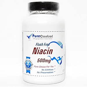 Flush Free Niacin 500mg // 100 Capsules // Pure // by PureControl Supplements