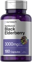 Horbäach Black Elderberry | 180 Count | Non-GMO, Gluten Free | Sambucus Extract Supplement