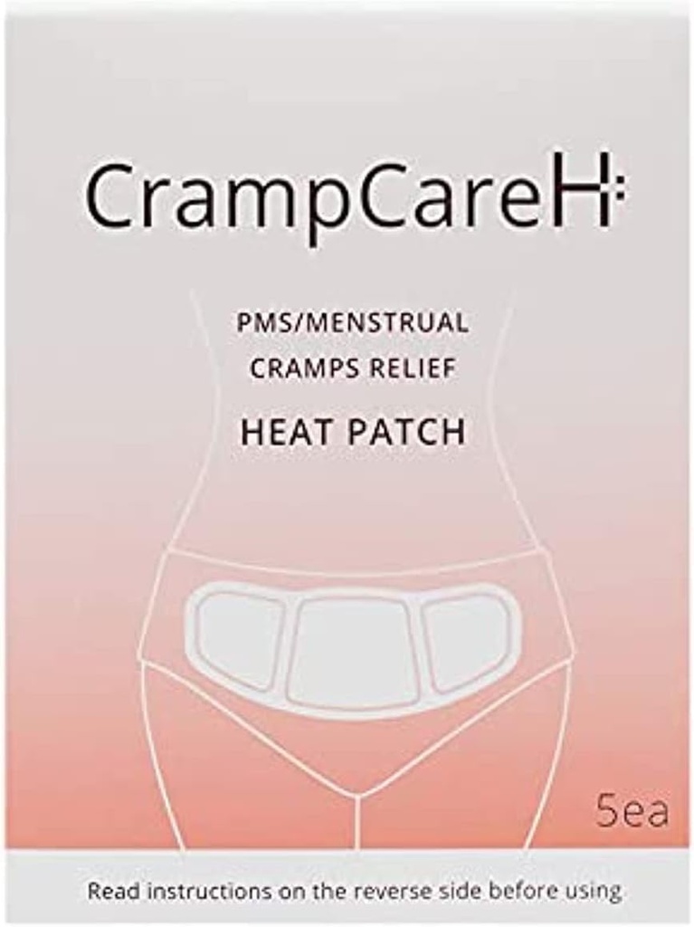 (5 parches) CrampCareH PMS/Menstrual Cramps Alivio Heat Patch con Anillos anchos, FDA Registrado