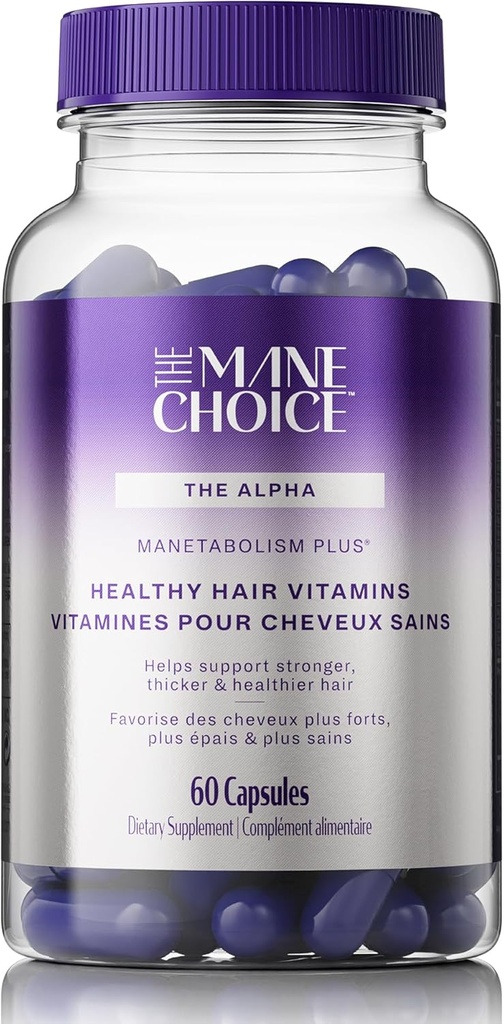 Mane Choice MANETABOLISM Plus Healthy Hair Growth Vitamins - Suplementos para el cabello más largo, más grueso, más sano - Piel de pelo &amp; uñas Vitaminas para hombres de mujeres (60 cápsulas) Embalaje mayo Vary