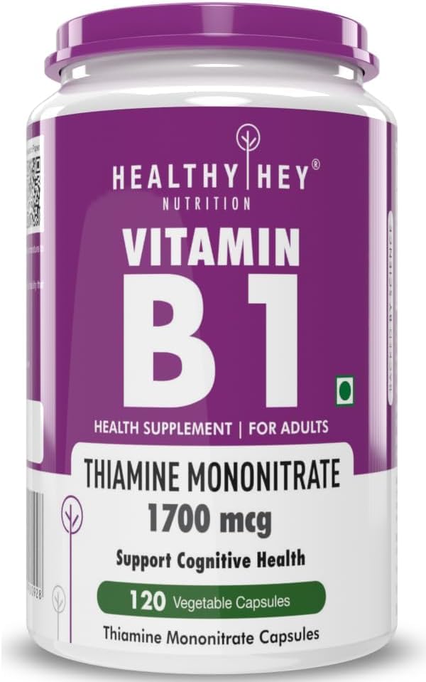 Vitamina B1 Thiamine -120 Capsules de Veg