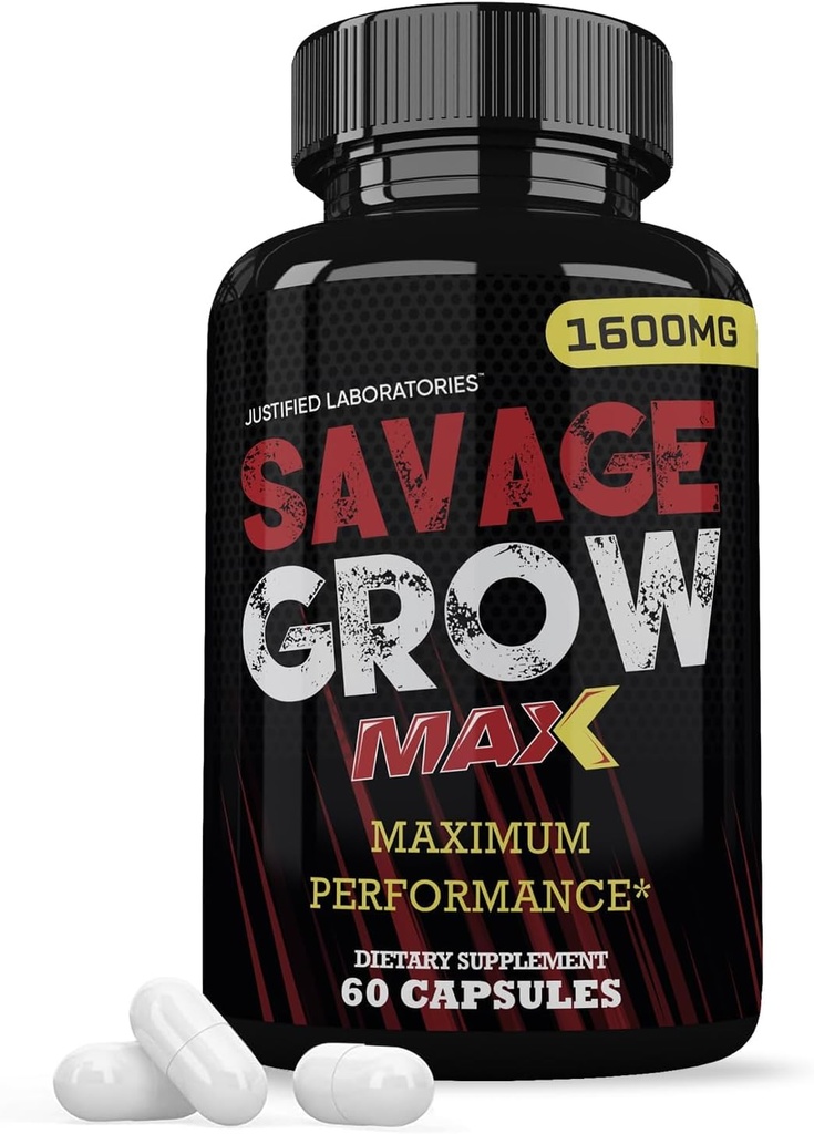 Laboratorios justificados Savage Grow Max 1600MG Advanced Men's Heath Formula 60 cápsulas