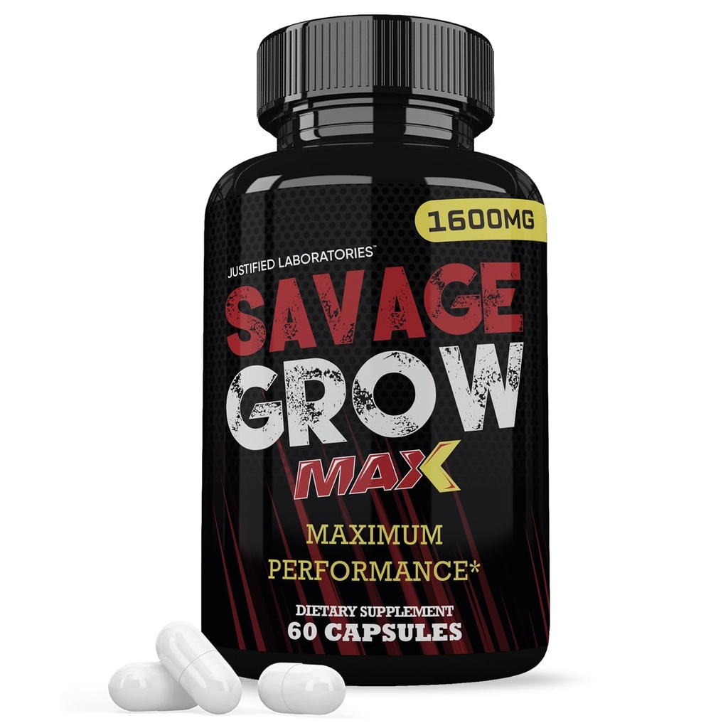 Laboratorios justificados Savage Grow Max 1600MG Advanced Men's Heath Formula 60 cápsulas