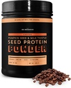 Sun Bay Organics Pumpkin and Milk Thistle Seed Vegan Protein Powder - 1lb Canister - Coffee Plant Based Protein Powder Shake Mix - 13g Protein Blend - Soy, Dairy, Sugar y Gluten Free