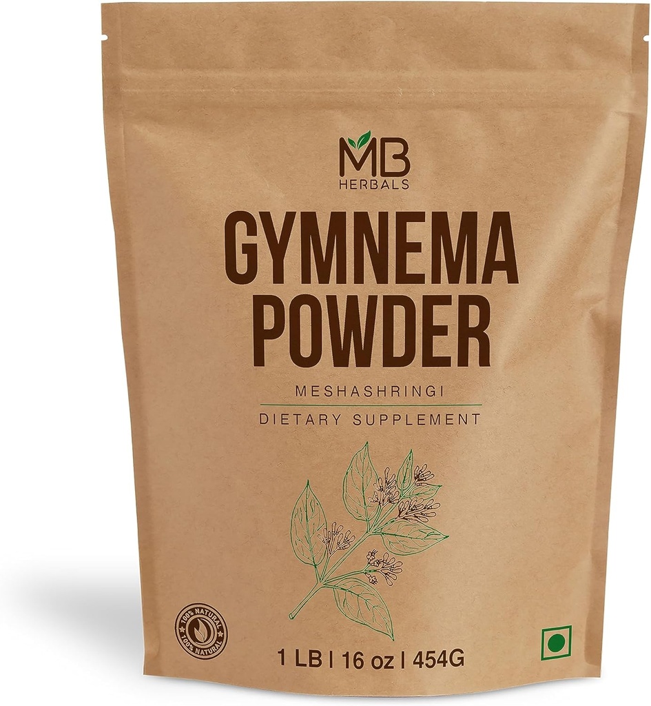 MB Herbals Gymnema Leaf Powder 1 lb / 16 oz  454 Gram ← Meshashringi Powder ← Gymnema Sylvestre