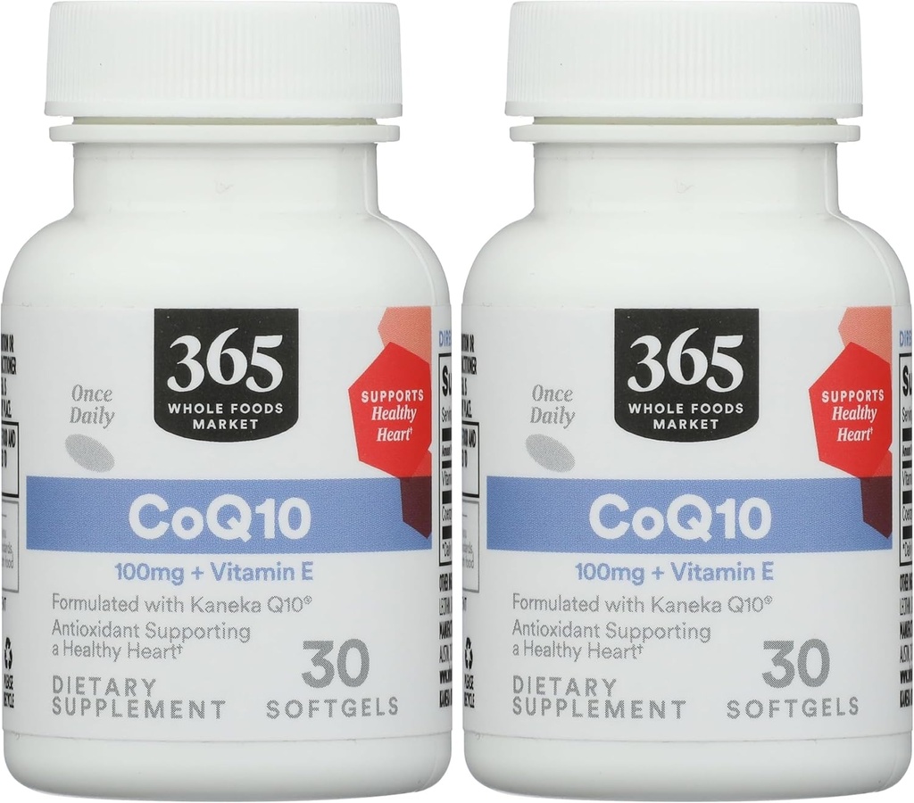 365 por Whole Foods Market, Co Q10 100Mg, 30 Softgels (Pack of 2)