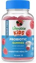 Probióticos gratis de azúcar para niños – Gran sabor natural Gummy suplemento Chewable – GMO gratis, vegetariano, sin gluten – para la salud de Gut y soporte de inmuno – para niños – 90 Gummies