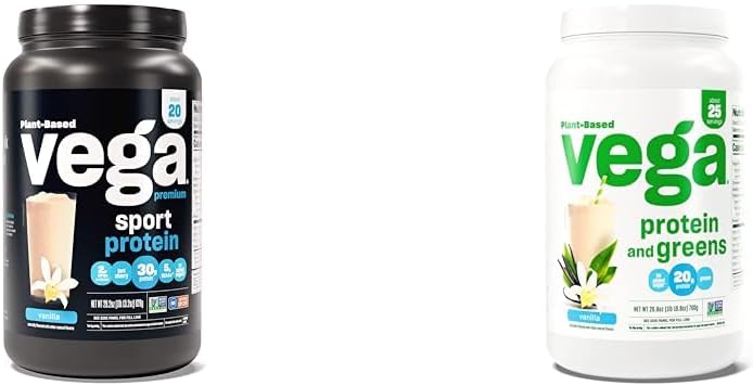 Vega Premium Sport Protein Vanilla Protein Powder &amp; Protein y Verdes Protein Powder