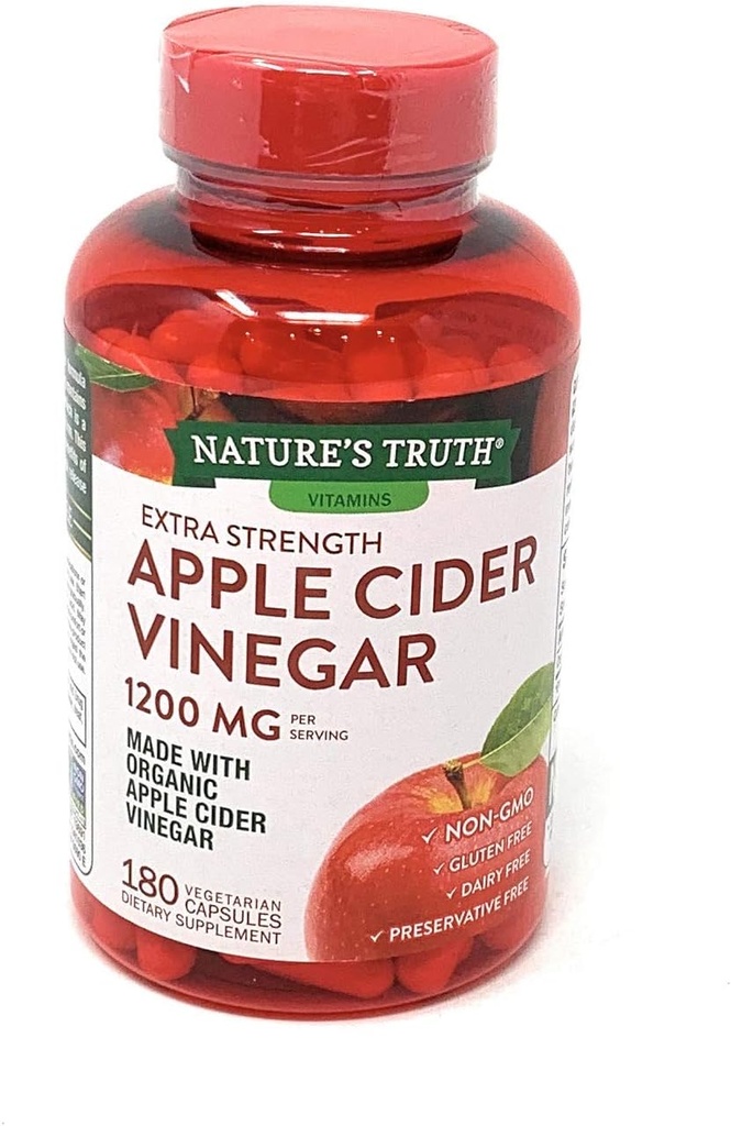 Nature's Truth Apple Cider Vinegar 1200 mg, 180 Capsules