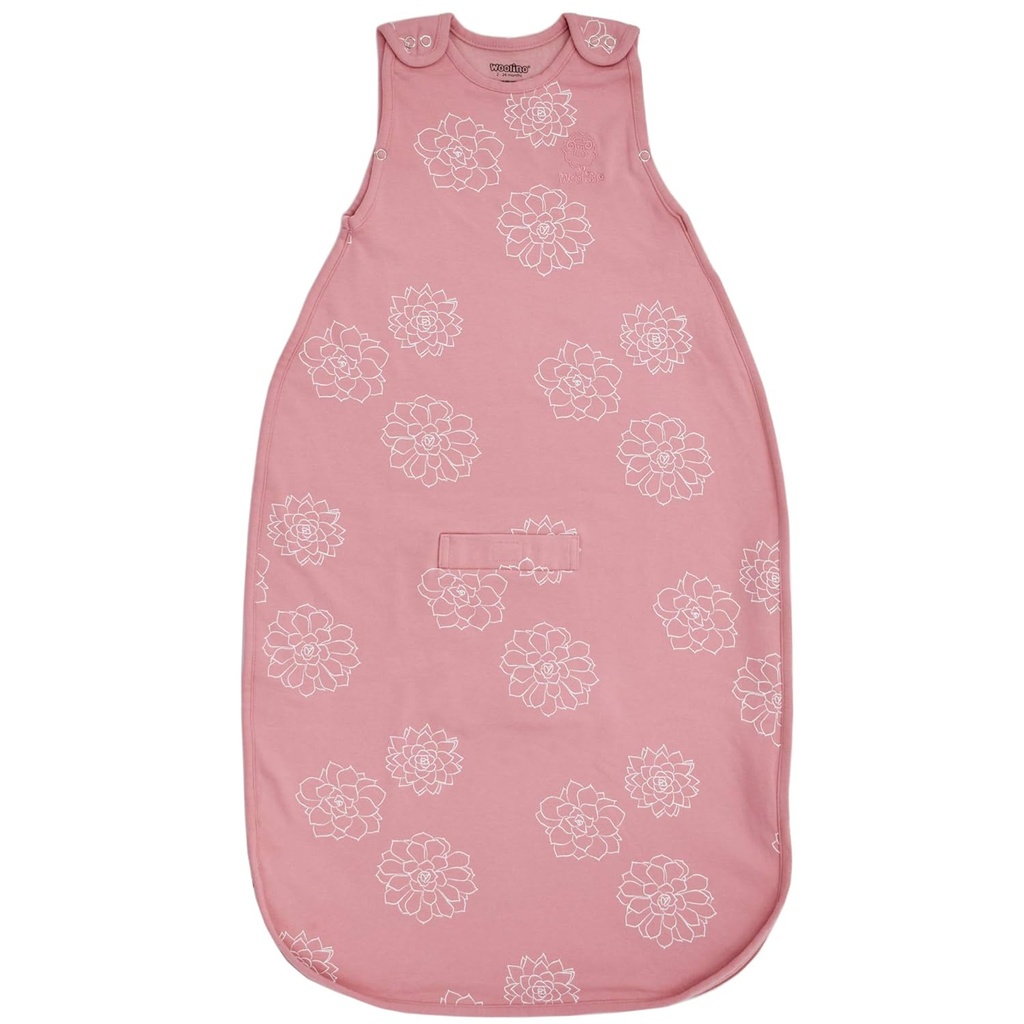 Woolino Merino Wool and Organic Cotton Ultimate Baby Sleep Sack - 4 Season Baby Wearable Blanket - Two-Way Zipper Adjustable Sleeping Bag - Universal Size (2-24 Months) - Succulent