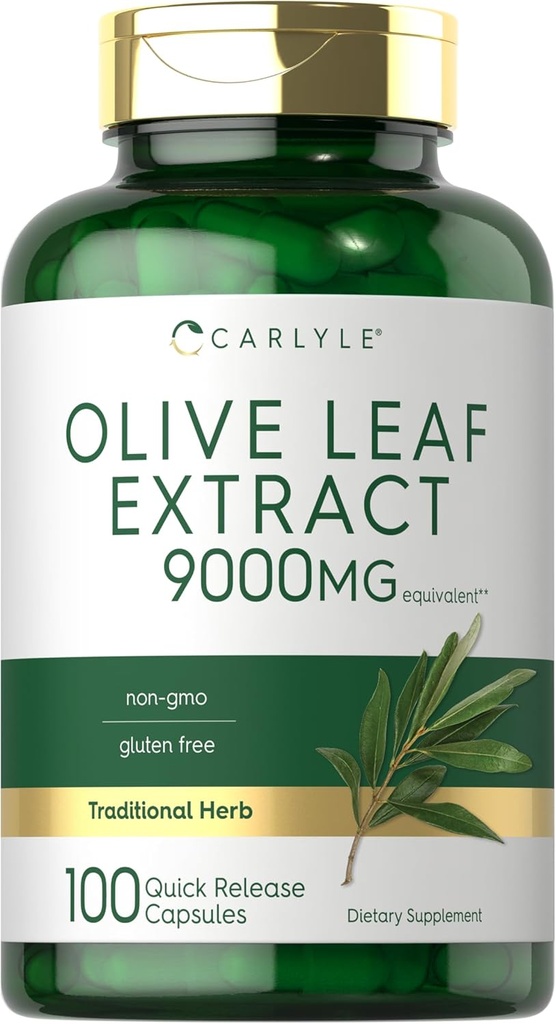 Carlyle Olive Leaf Extract Capsules ← 9000mg Silencio 100 Conde ← Non-GMO, Gluten Free ← High Potency Supplement