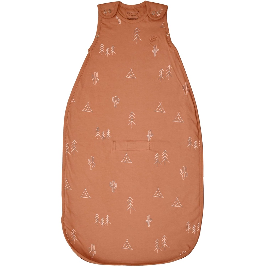 Ecolino Organic Cotton Baby Sleep Sack - 2-Way Zipper Baby Wearable Blanket - Infant to Toddler Sleeping Bag Sack - 2 Meses - 2 Años - Desert